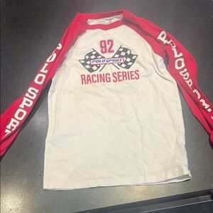 Polo by Ralph Lauren Men's Red and White Racing Series Shirt